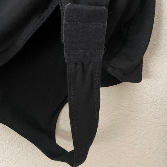 Jonathan Simkhai Bodysuit Womens Large Black Double Knit Long Sleeve Thong - Picture 7 of 10